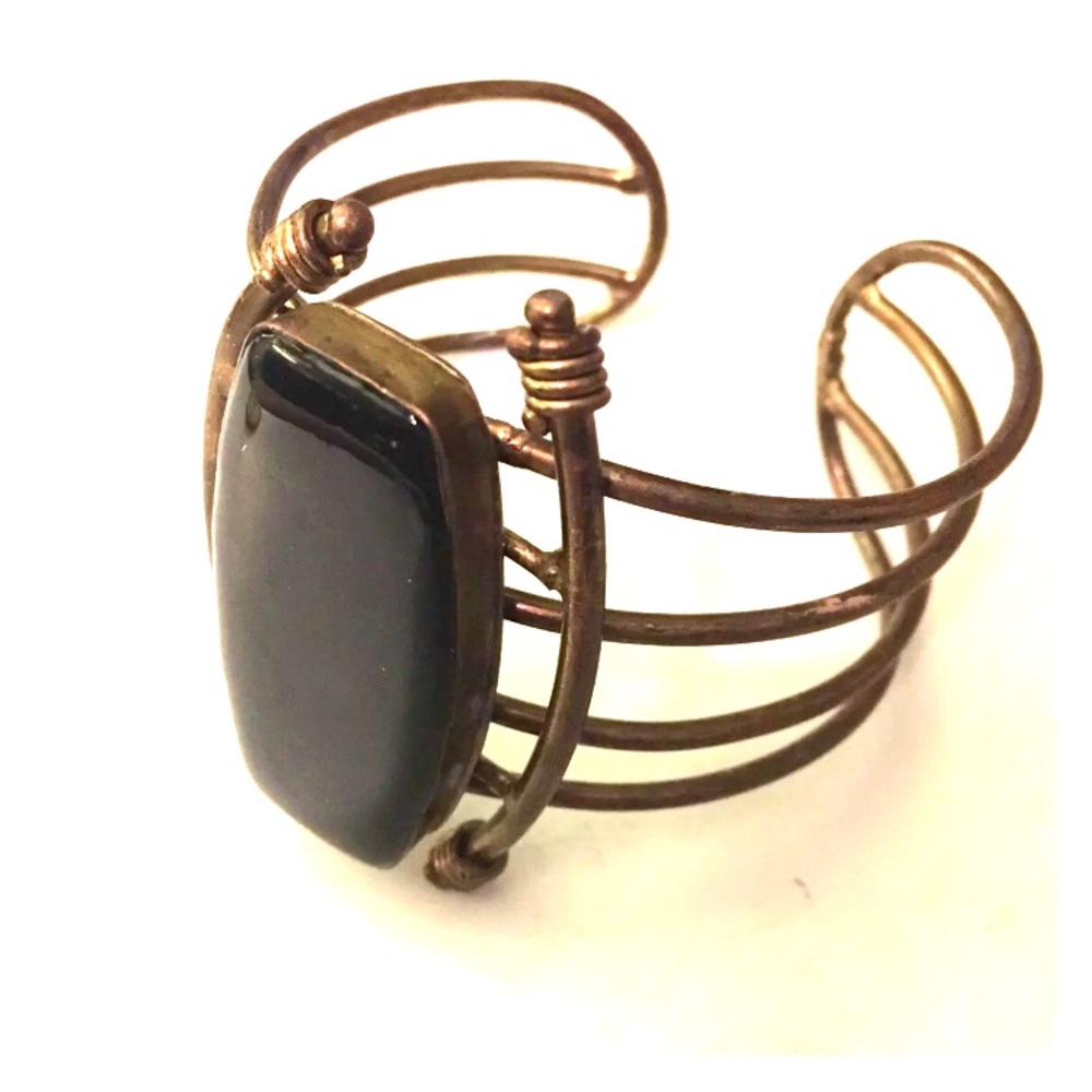 Black and brass bracelet